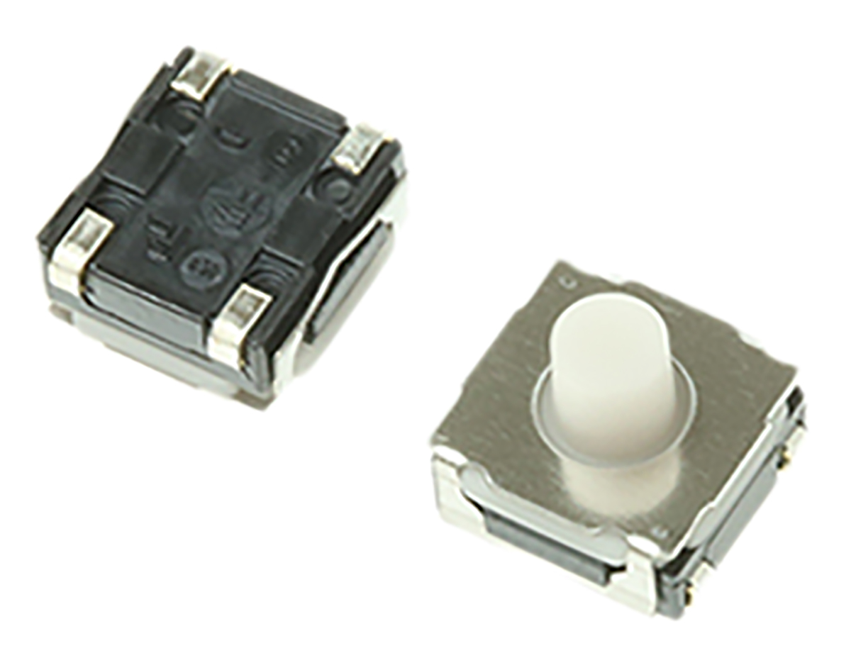 Alps Alpine White Stem Tactile Switch, SPST 50 mA @ 12 V dc 5.1mm Surface Mount