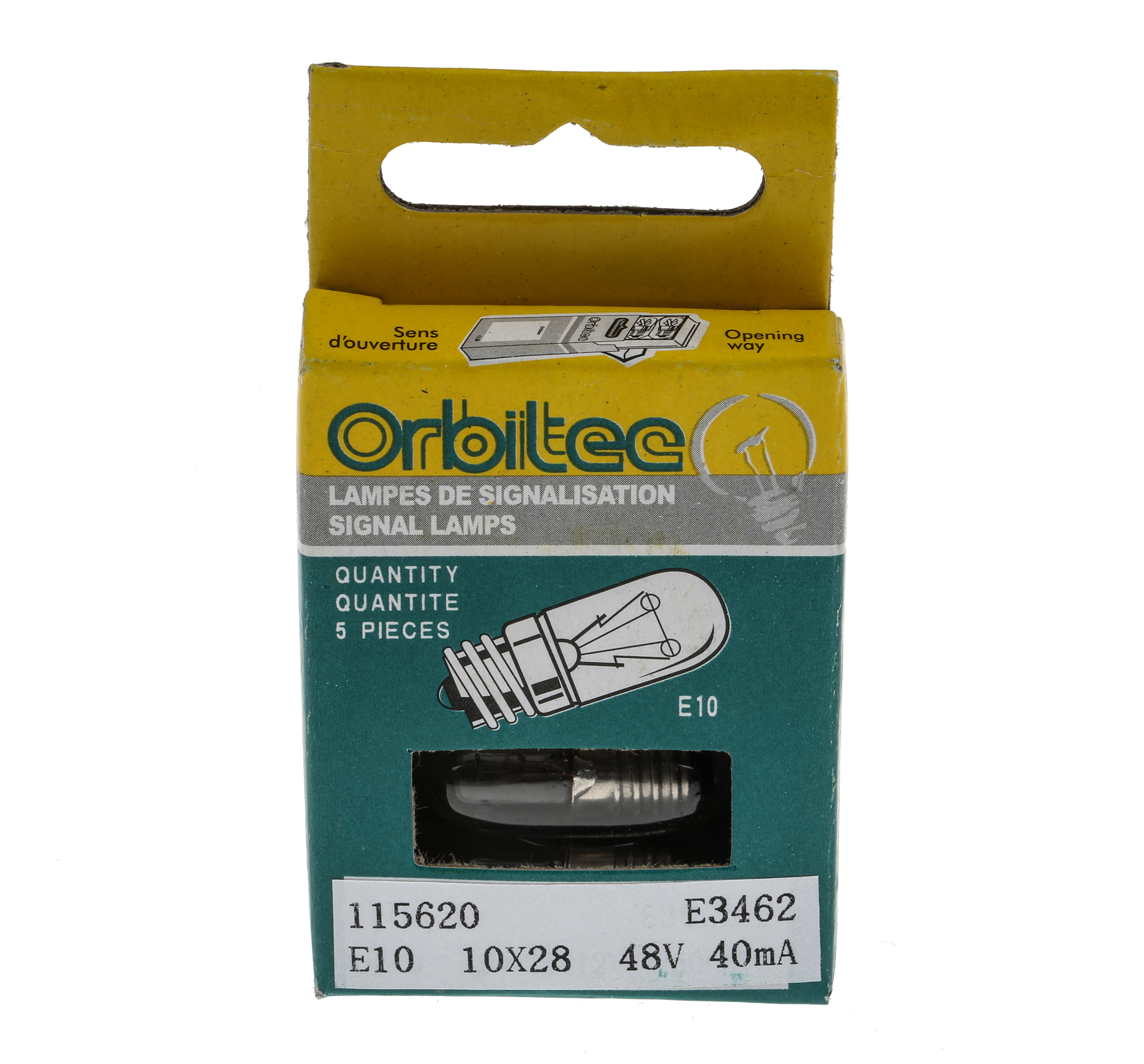 Orbitec E10 Indicator Light, Clear, 48 V, 40 mA, 1000h
