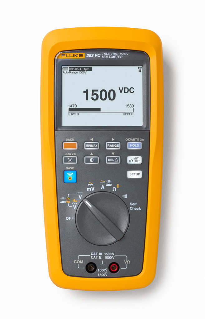Fluke 283FC EUR LCD Digital Multimeter, 60A ac Max, 60A dc Max, 1000V ac Max