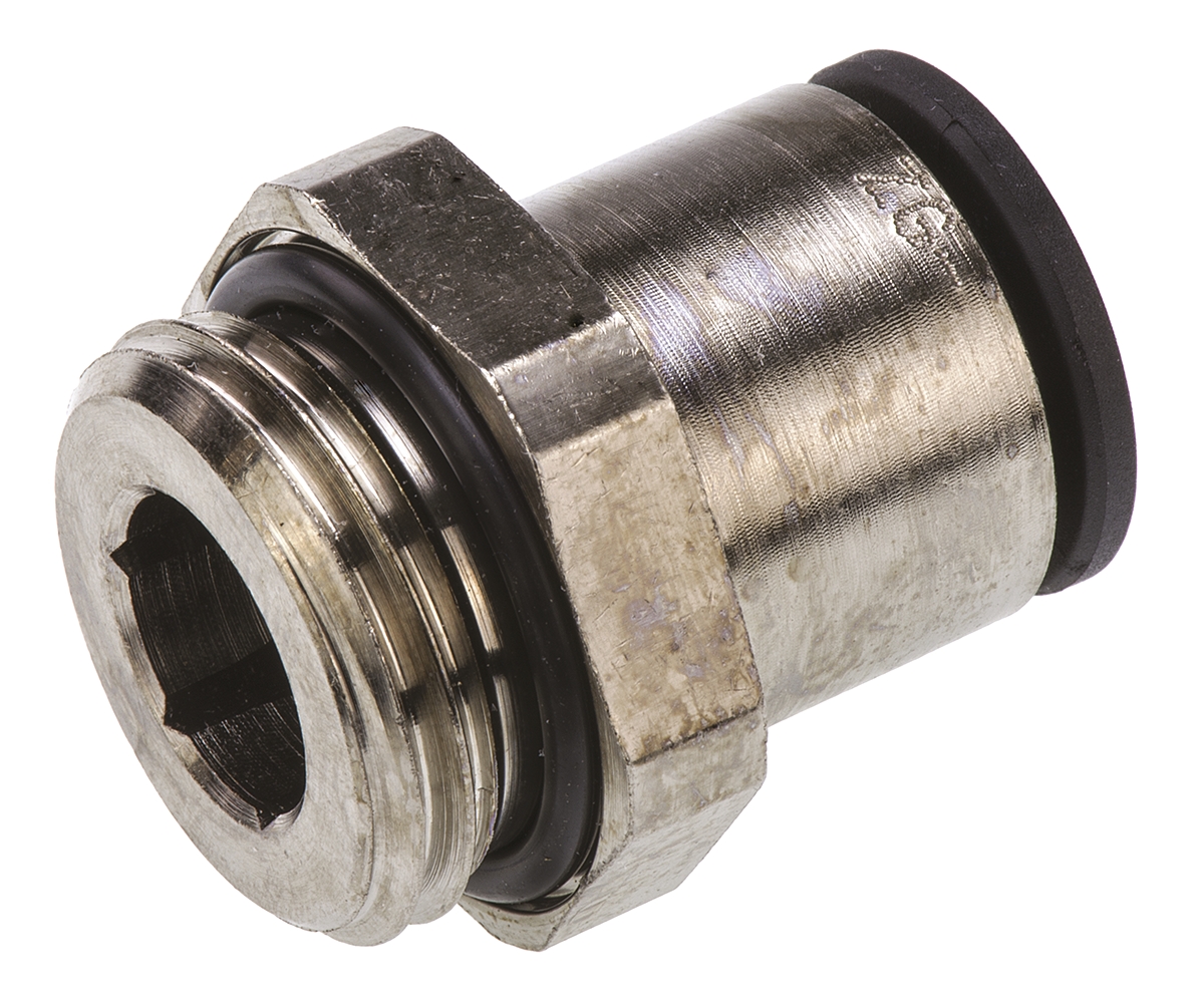 Legris LF3000 Series Straight Threaded Adaptor, G 1/2 Male to Push In 12 mm, Threaded-to-Tube Connection Style