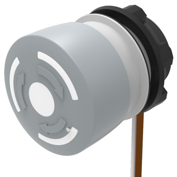 EAO Twist Release Emergency Stop Push Button, Panel Mount, 22.3mm Cutout, SPST, IP65, IP66, IP67