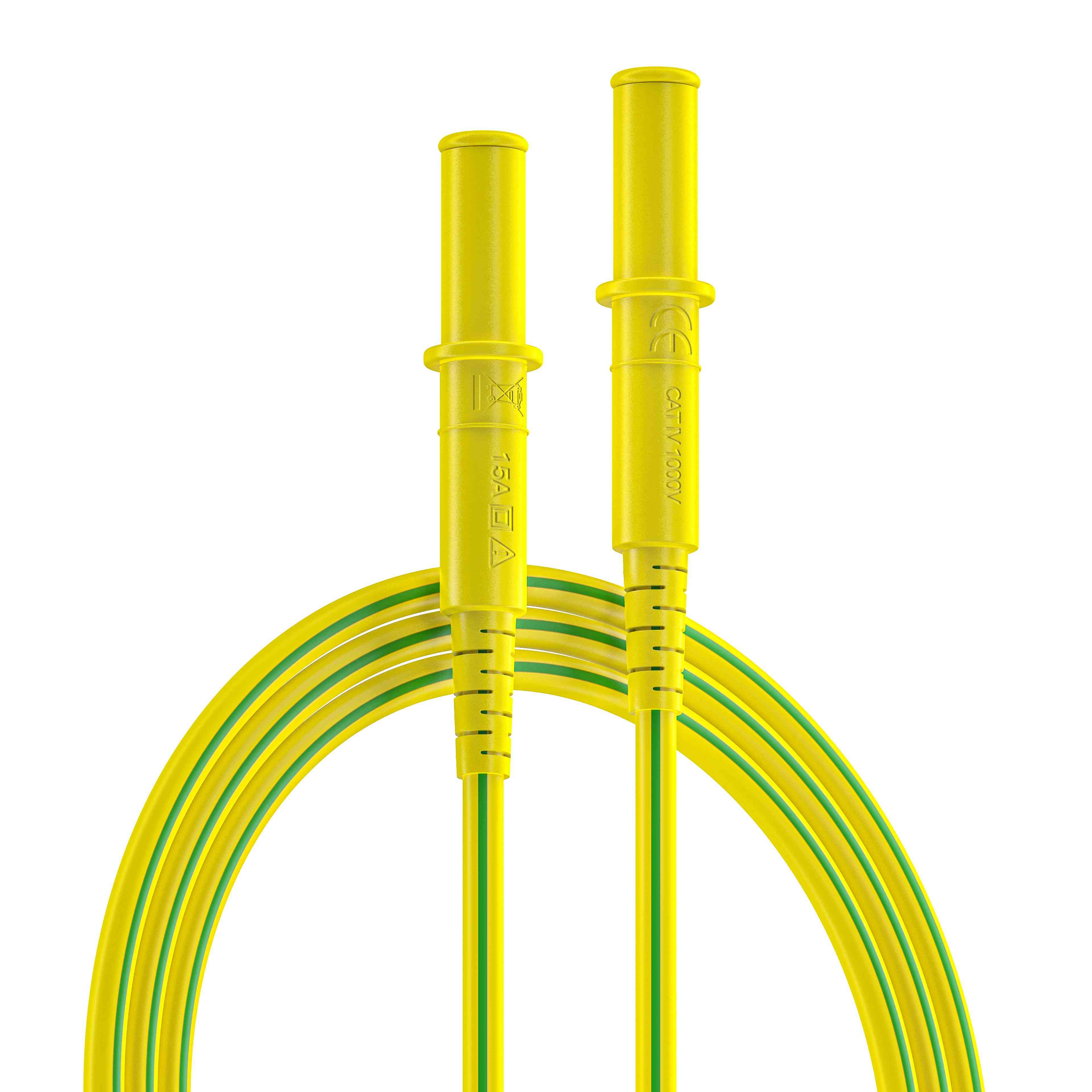RS PRO Test Leads, 10A, 1000V, Green/Yellow, 500mm Lead Length