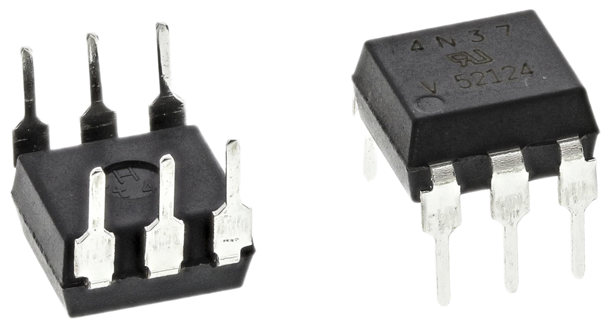 Vishay, 4N37 DC Input Transistor Output Optocoupler, Through Hole, 6-Pin DIP