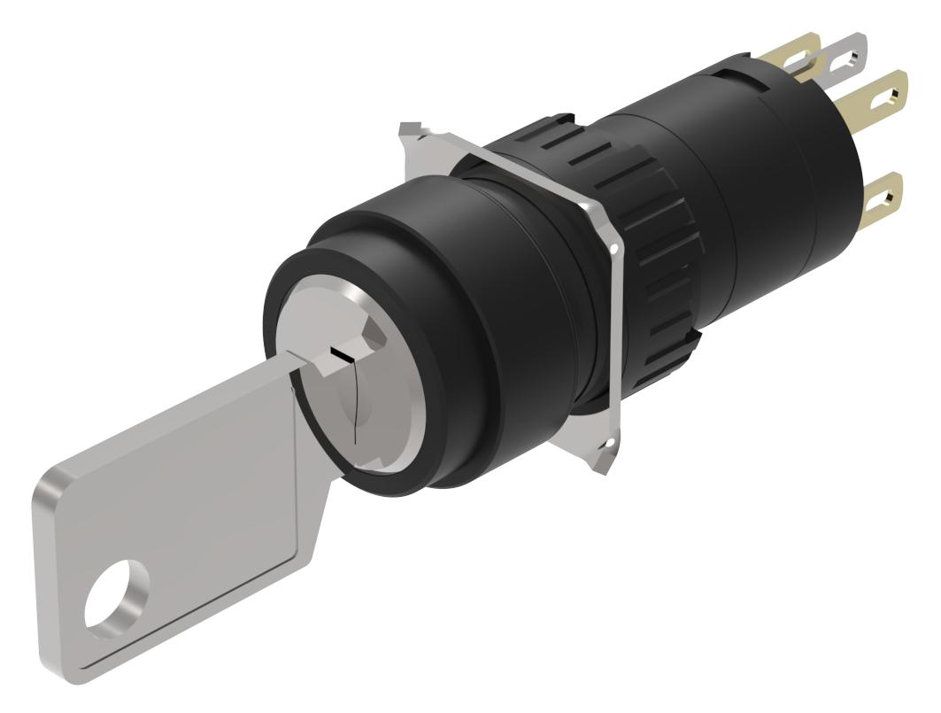 EAO IP65 Key Switch, 1 NC / 1 NO, 5A 2-Way