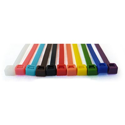 RS PRO Cable Ties, 100. 200mm x 2.5, 3.2 mm, Black, Blue, Natural, Red, Yellow Nylon, Pk-300