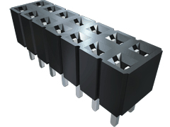 Samtec SLW Series Straight Through Hole Mount PCB Socket, 8-Contact, 1-Row, 2.54mm Pitch, Solder Termination