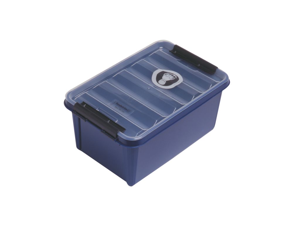 Sundstrom 8L Black, Blue Polypropylene Large Storage Box, 225mm x 160mm
