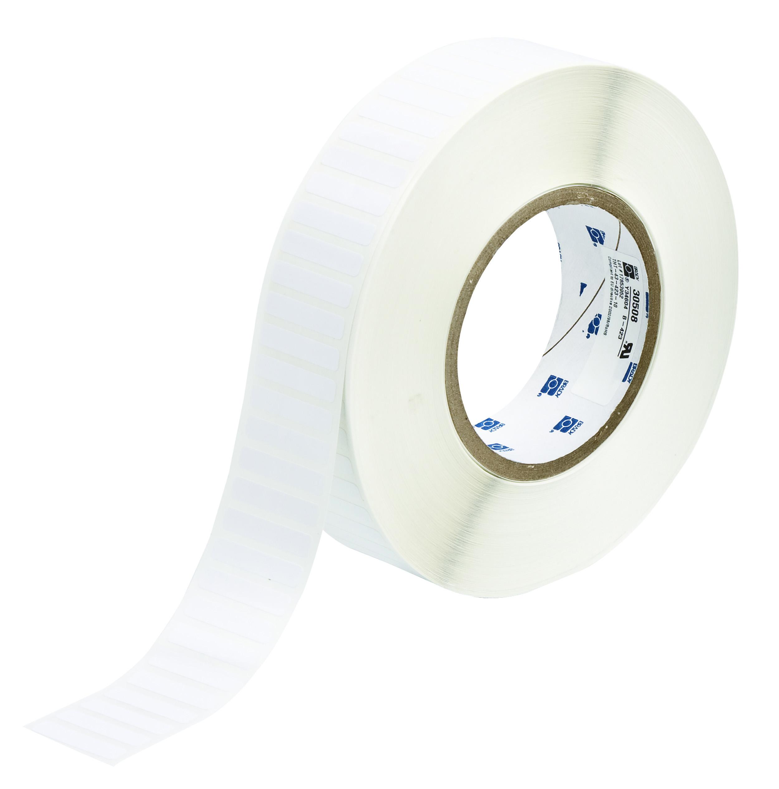 Brady B-423 Polyester White Label Roll, 31.75mm Width, 6.35mm Height, 10000 Qty