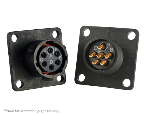Souriau Sunbank by Eaton Circular Connector, 6 Contacts, Flange, Standard Connector, Plug, Female, IP68, IP69K, UTS