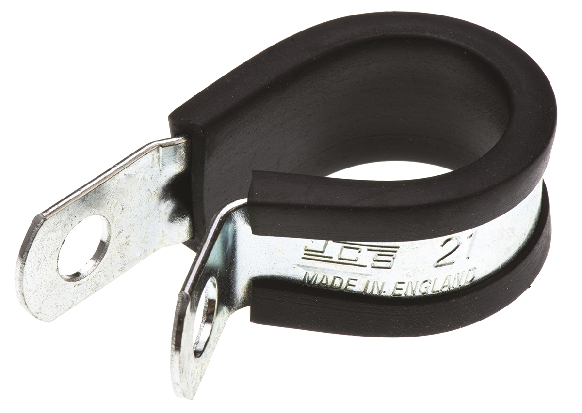 JCS 21mm Black, Zinc Plated Steel P Clip