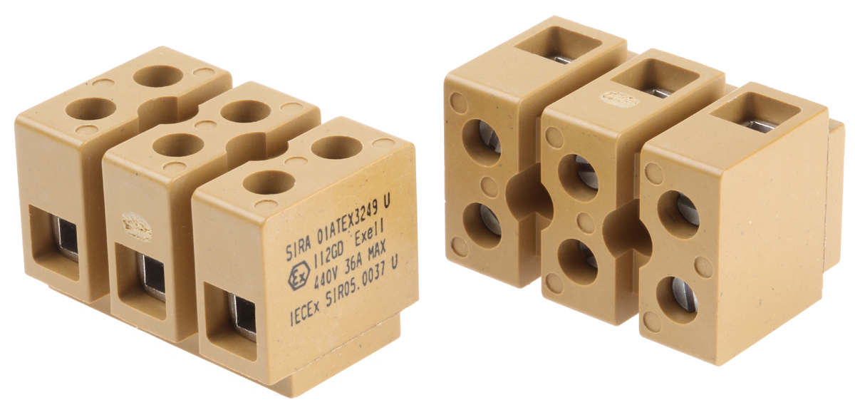 Weidmuller SAK Series Non-Fused Terminal Block, 3-Way, 41A, 22 → 10 AWG Wire, Screw Termination