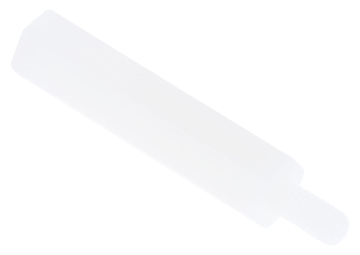 RS PRO Standoff, M3 x M3 Thread, 25mm Body, Nylon 66, Male/Female, 6mm Stud