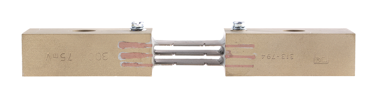 HOBUT Brass-Ended Shunt, 300 A Max, 75mV Output, ±1 % Accuracy