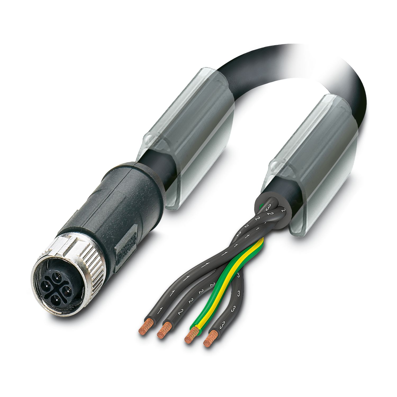 Phoenix Contact Male 4 way M12 to 4 way Free End Sensor Actuator Cable, 1 m