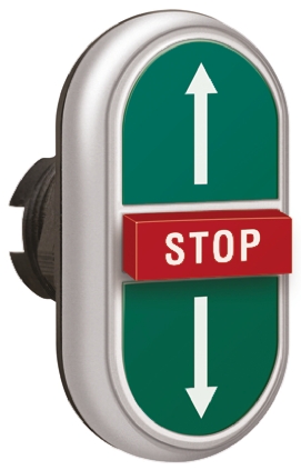 Lovato Platinum Series Green, Red Spring Return Push Button Head, 22mm Cutout, IP66, IP67, IP69K