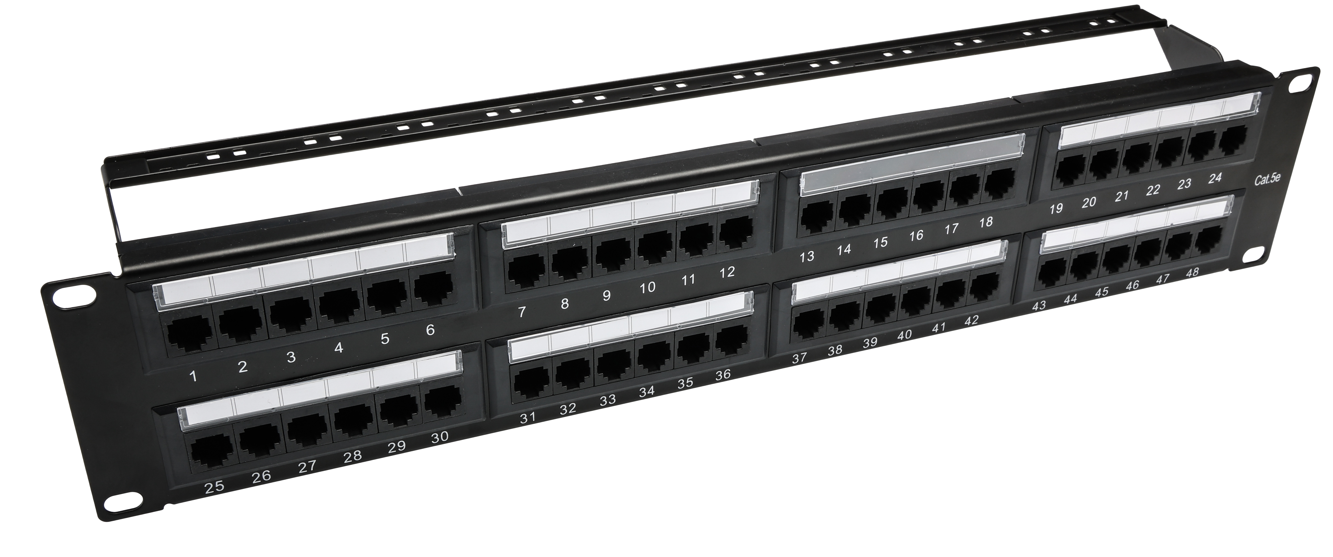 RS PRO Cat5e 48 Port RJ Patch Panel UTP 2U Black