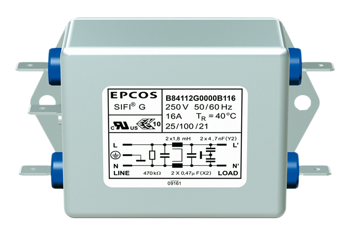 EPCOS, B84112G 2A 250 V ac/dc 50 → 60Hz, Chassis Mount EMC Filter, Tab, Single Phase