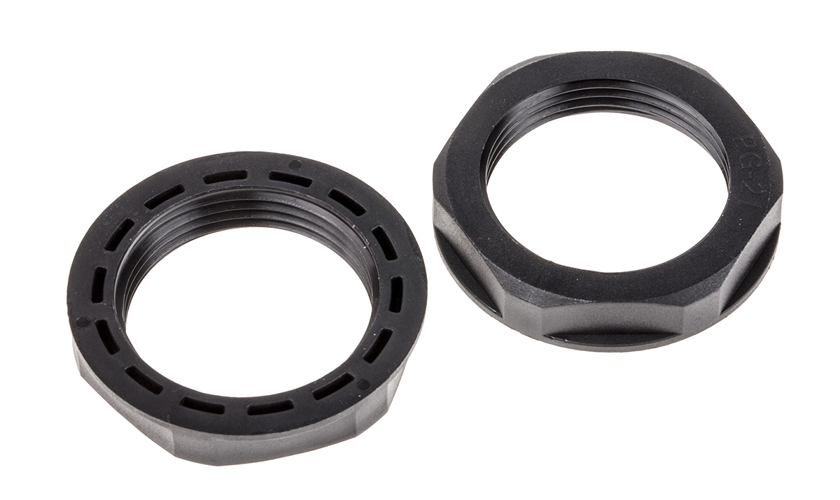 RS PRO Black Nylon 66 Cable Gland Locknut, PG21 Thread, IP68