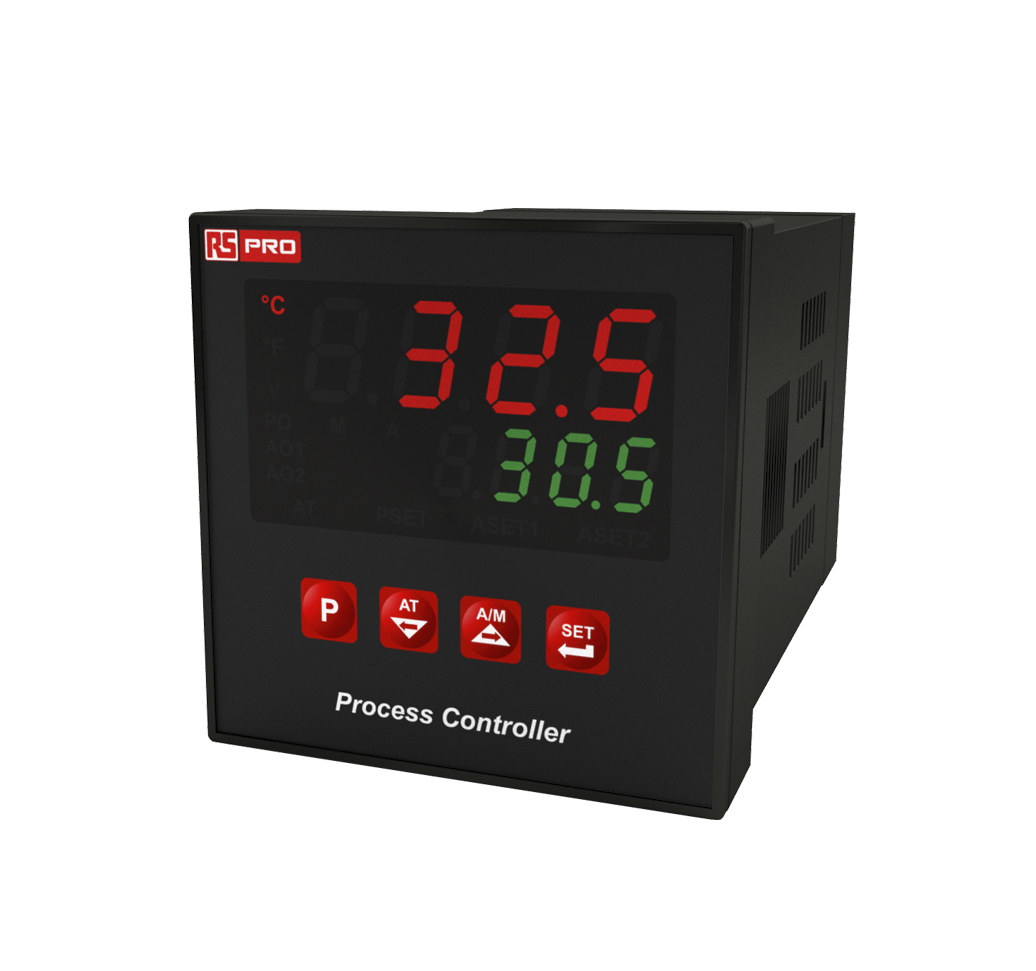 RS PRO Panel Mount PID Temperature Controller, 72 x 72mm, 3 Output Relay, SSR, 100 → 240 V ac Supply Voltage