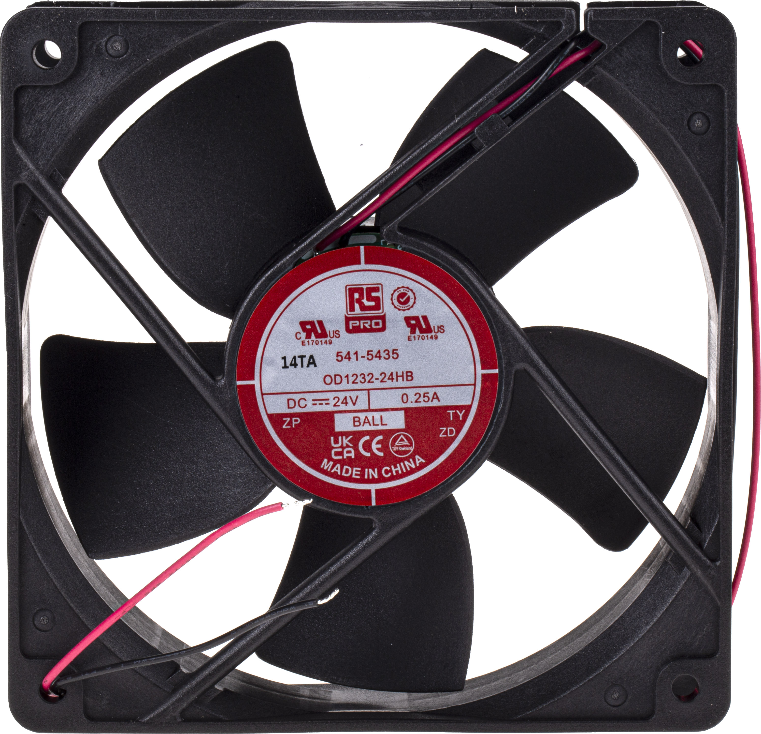 RS PRO Axial Fan, 24 V dc, DC Operation, 203.9m³/h, 6W, 280mA Max, 120 x 120 x 32mm