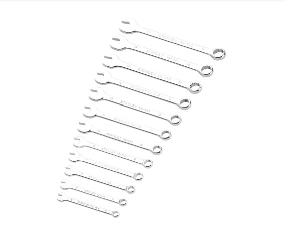 Stanley 12-Piece Spanner Set, 8, 9, 10, 11, 12, 13, 14, 15, 16, 17, 18, 19, Chrome Vanadium Steel