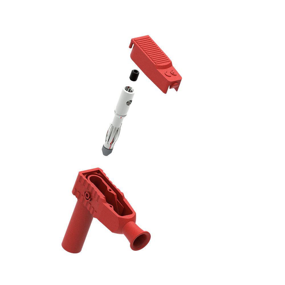 Electro PJP Red Male Banana Plug, 4 mm Connector, Screw Termination, 20A, 1kV, Nickel Plating