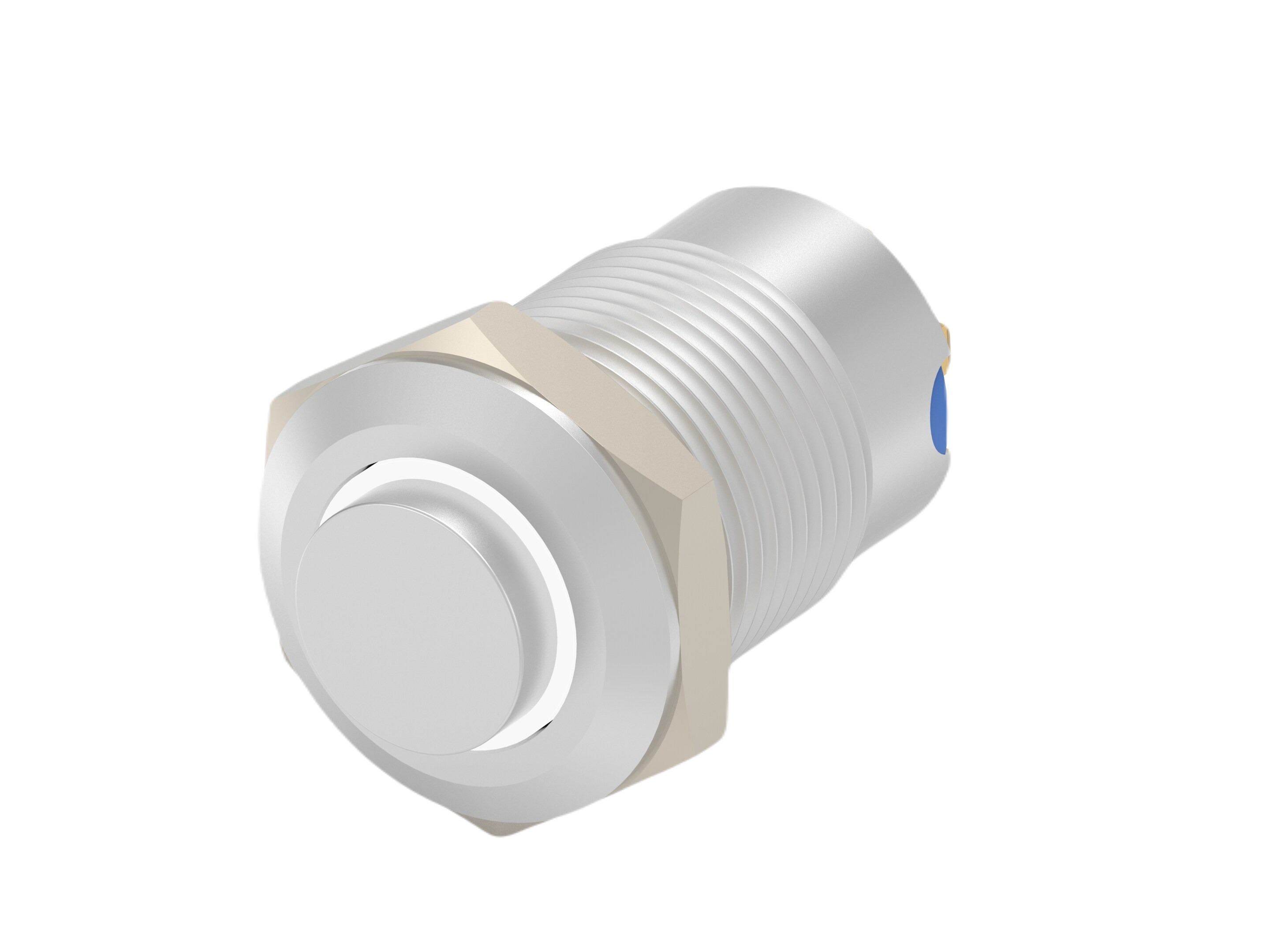 TE Connectivity AV12 Series Illuminated Push Button Switch, Momentary, Threaded, 9mm Cutout, SPST, White LED, 12V, IP67
