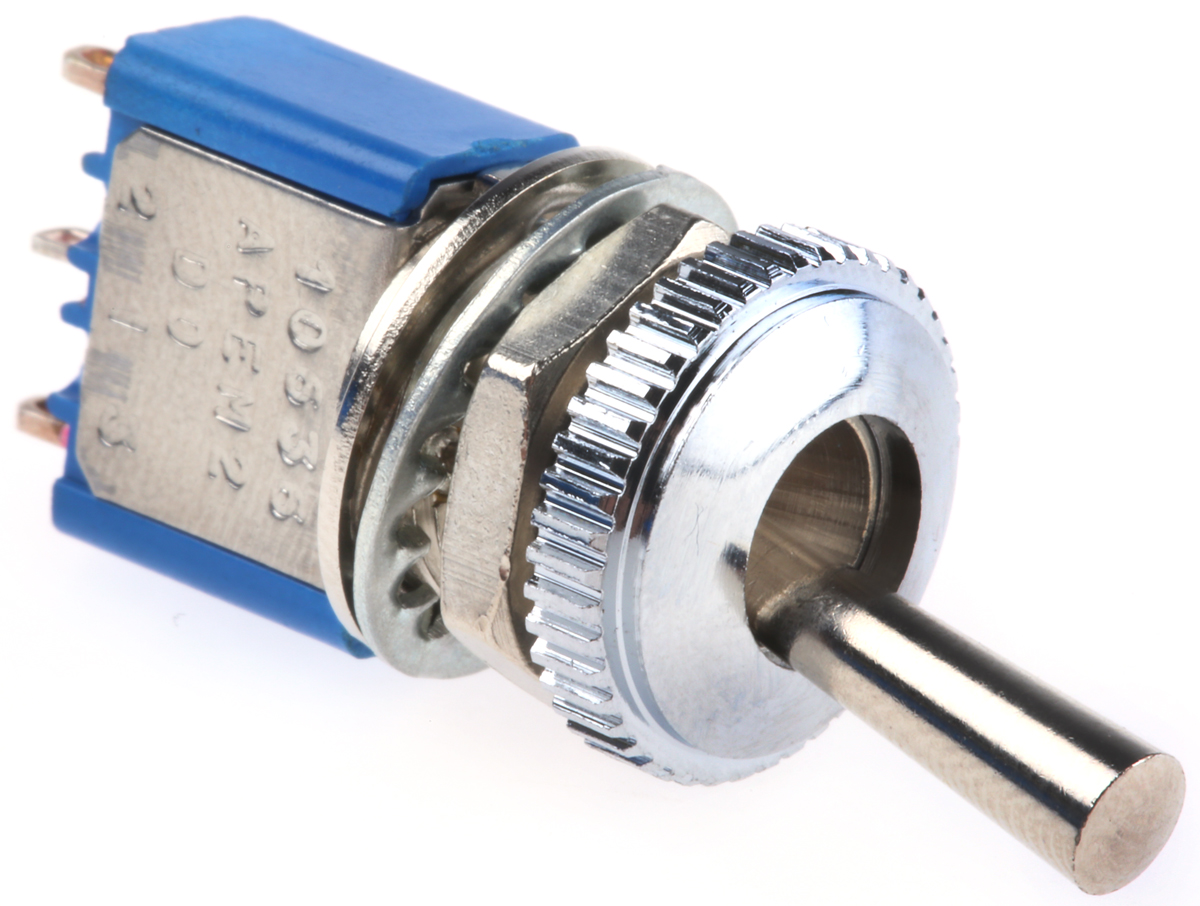 APEM Toggle Switch, Panel Mount, On-On, SPDT, Solder Terminal