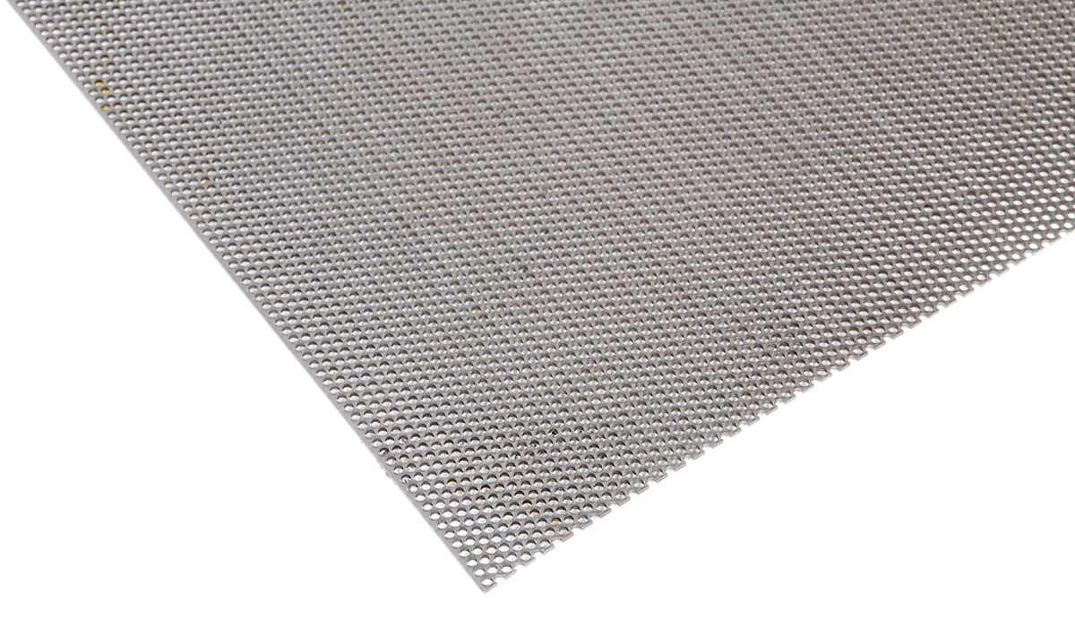 RS PRO Stainless Steel Perforated Metal Sheet 500mm x 500mm, 0.55mm Thick