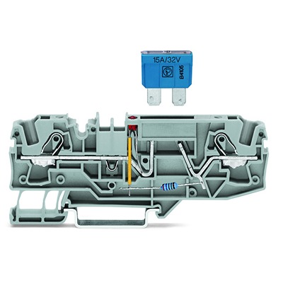 WAGO 2006-1681/1000-413 TOPJOB S Series Grey, 6mm², 1-Level, Push In Termination, Fused, CSA