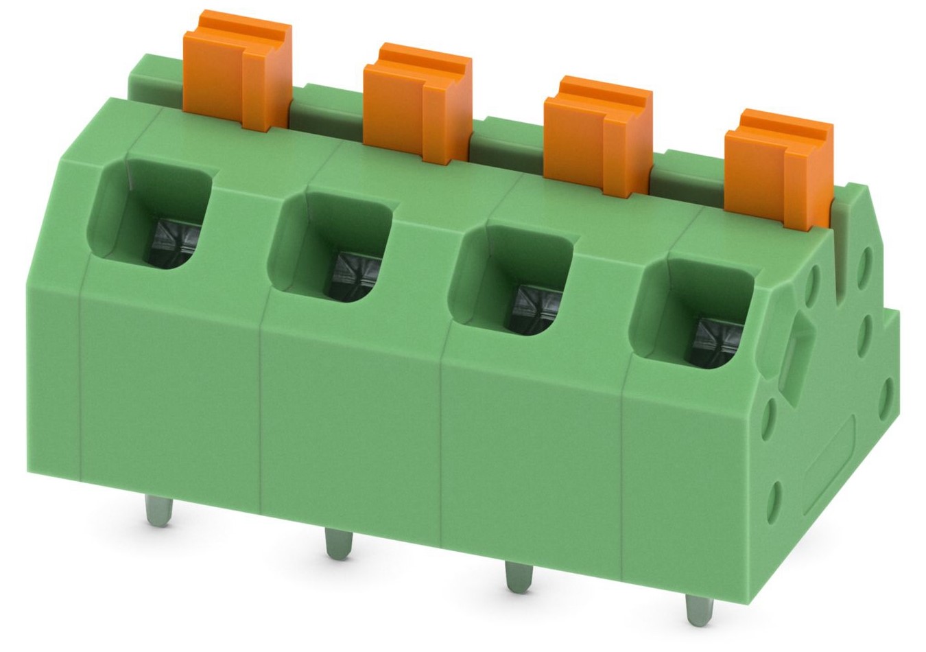 Phoenix Contact SPTAF 1/ 4-5.0-EL Series PCB Terminal Block, 4-Contact, 5mm Pitch, Through Hole Mount, 2-Row