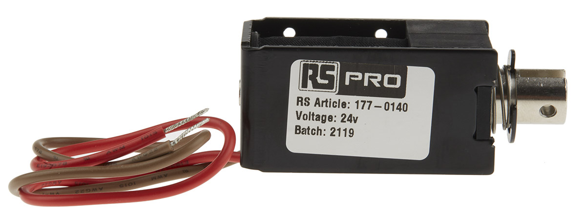 RS PRO Linear Solenoid, 24 V dc, 30 x 27 x 53.5 mm