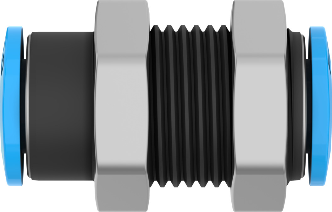 Festo QSMS Series Bulkhead Tube-to-Tube Adaptor, Push In 6 mm to Push In 6 mm, Tube-to-Tube Connection Style, 153377