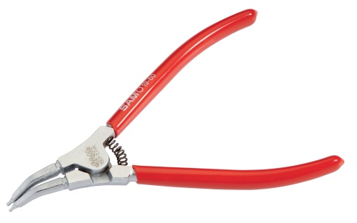 SAM Circlip Pliers, 140 mm Overall, Bent Tip, ESD