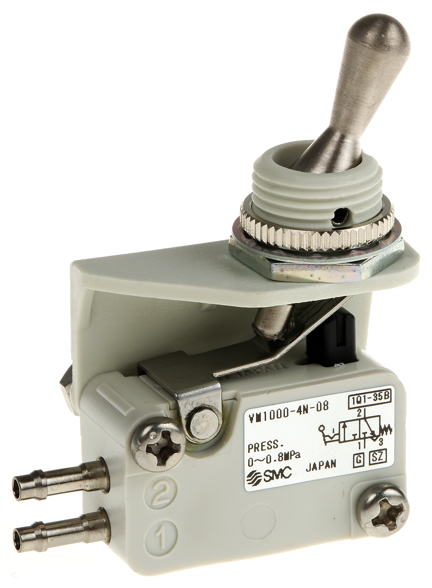 SMC Toggle Lever 3/2 Pneumatic Manual Control Valve VM1000 Series, 2.5mm, III B