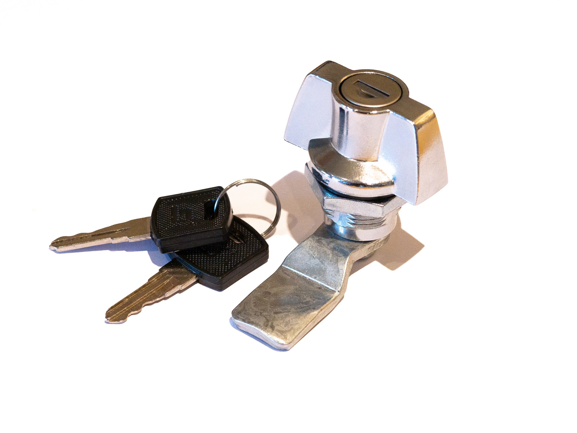 RS PRO Silver Die Cast Zinc Camlock, 25mm Panel-to-Tongue, 20 x 22.5mm Cutout, Key Unlock