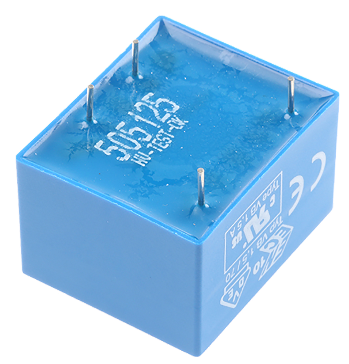 Block 15V ac 1 Output Through Hole PCB Transformer, 1.5VA