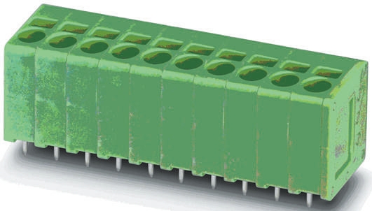 Phoenix Contact SPT 1.5/6-V-3.5 Series PCB Terminal Block, 6-Contact, 3.5mm Pitch, Through Hole Mount, 1-Row, Spring