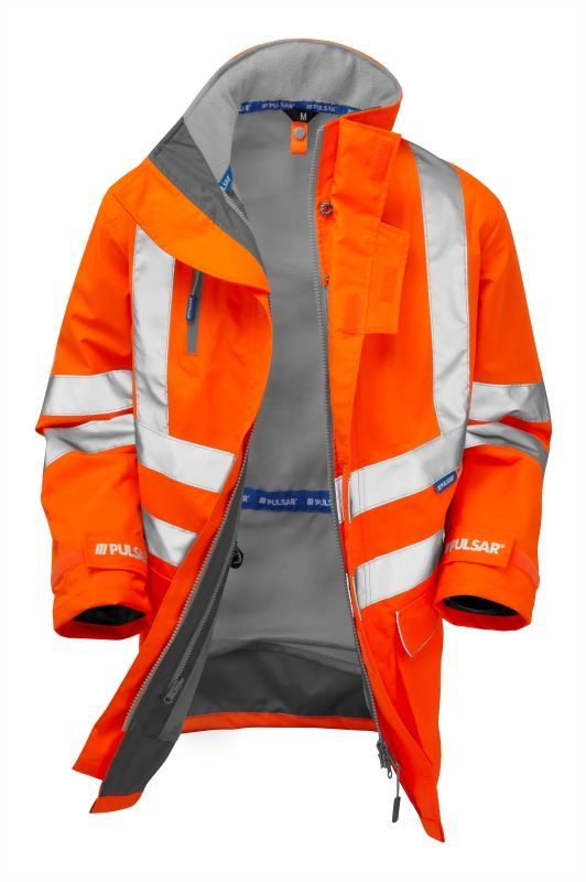 PULSAR PR499 Orange Unisex Hi Vis Winter Jacket, XL