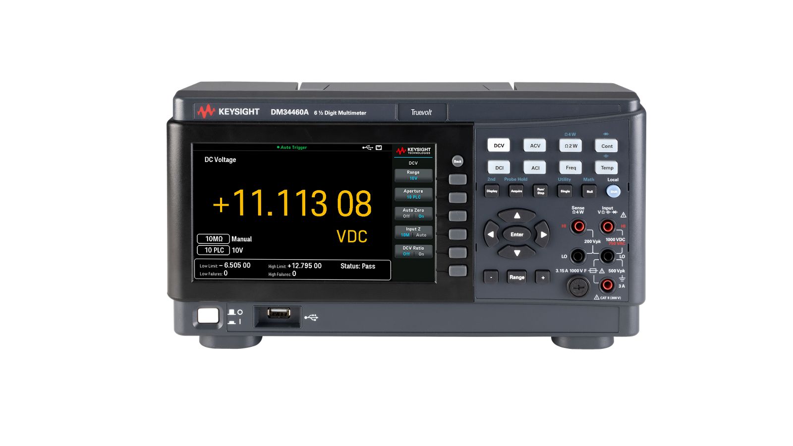 Keysight Technologies DM34460A Graphic Colour Digital Multimeter, True RMS, 3A ac Max, 3A dc Max, 750V ac Max - UKAS