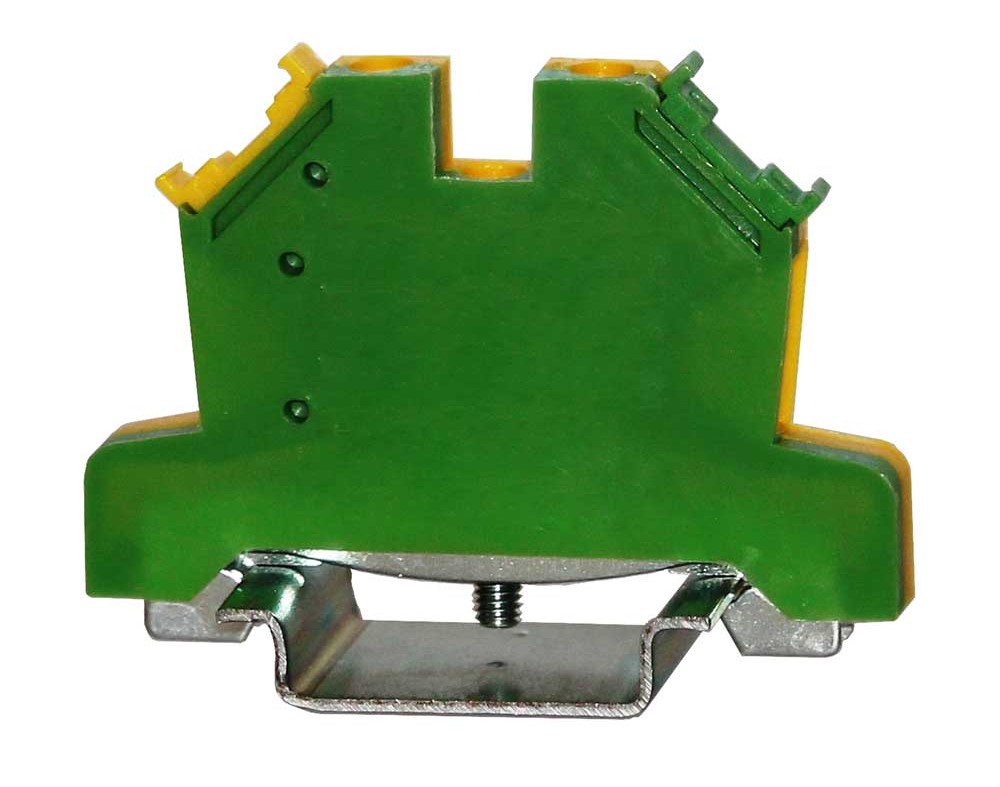 RS PRO 1-Way DIN Rail Earth Terminal Block, 0.5 → 6mm², 24 → 10 AWG Wire, Cage Clamp