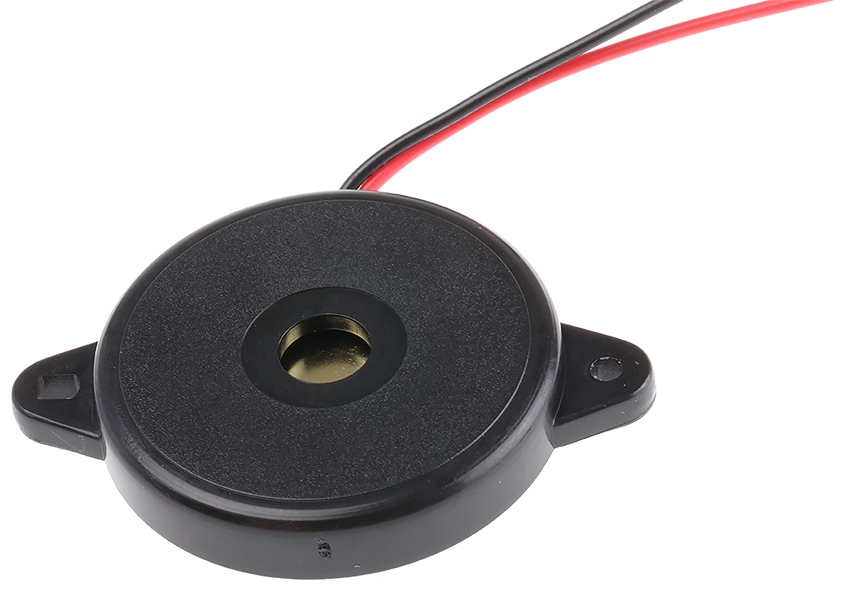 RS PRO 88dB Panel Mount Square Wave External Piezo Buzzer, 41 x 30 x 5.5mm, 1V ac Min, 30V ac Max