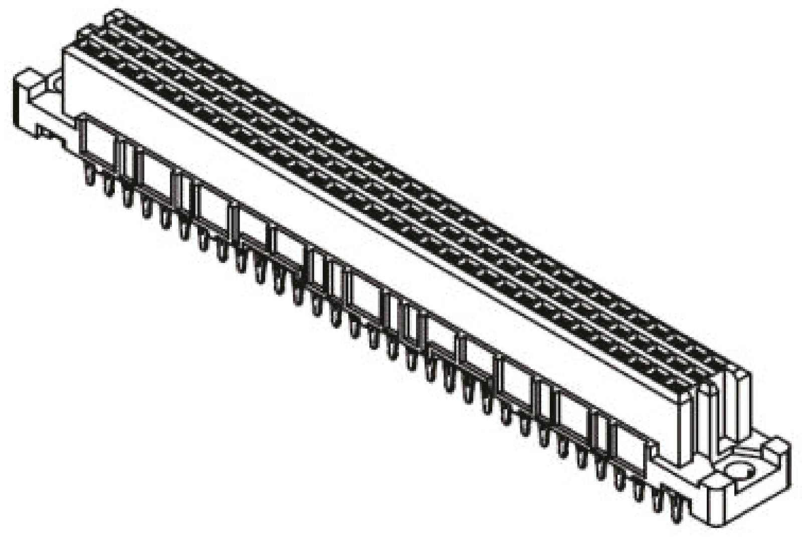 HARTING 09 03 64 Way 2.54mm Pitch, Type C Class C2, 3 Row, Straight DIN 41612 Connector, Socket