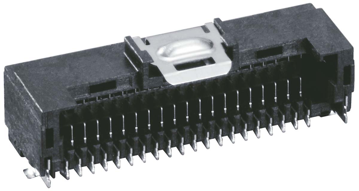 Hirose DF50 Series Right Angle Surface PCB Header, 50 Contact(s), 1 mm Pitch, 2 Row, Shrouded