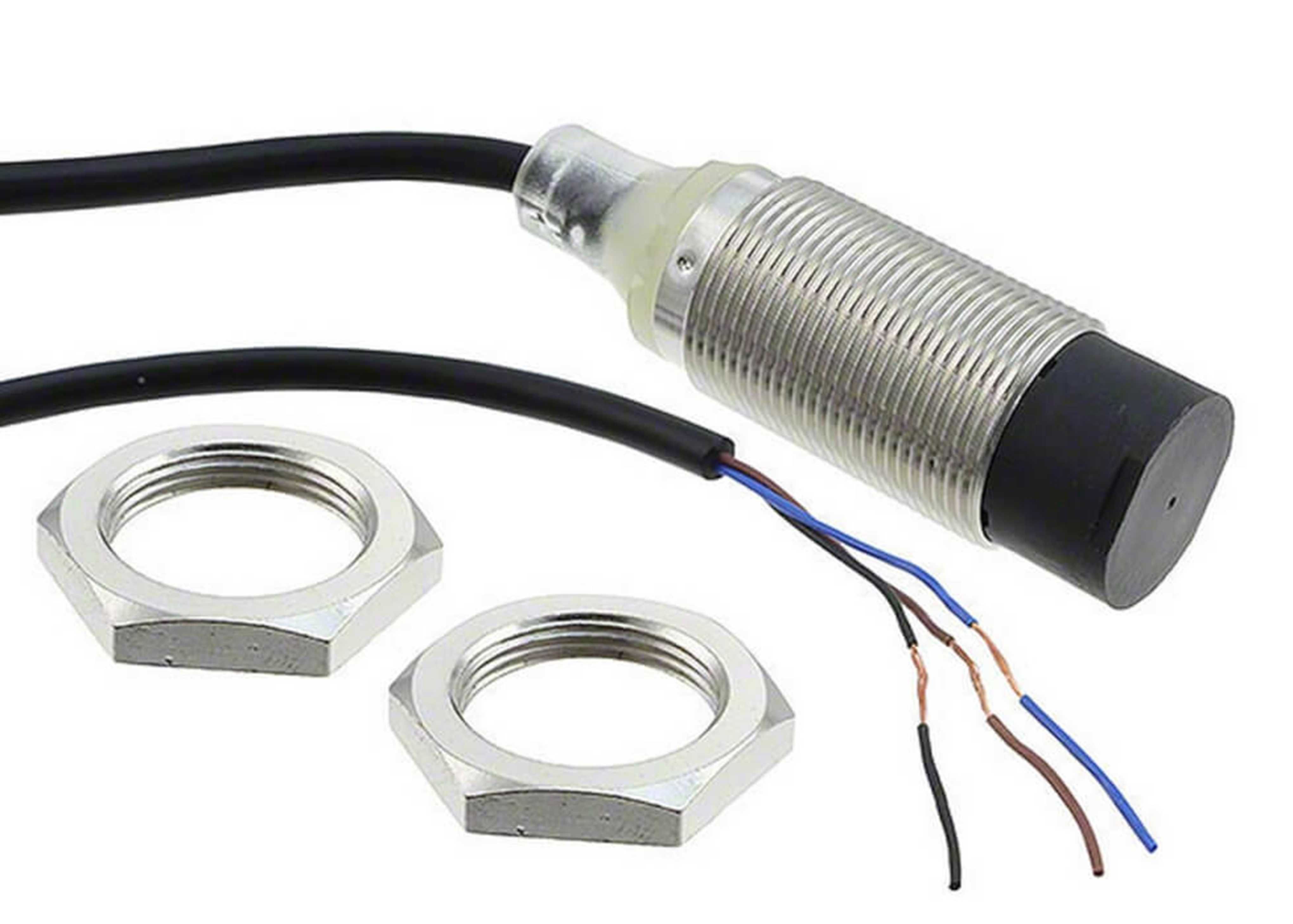 Omron Inductive Threaded Barrel Proximity Sensor, M18, 16 mm Detection, NPN NO, 12 → 24 V dc