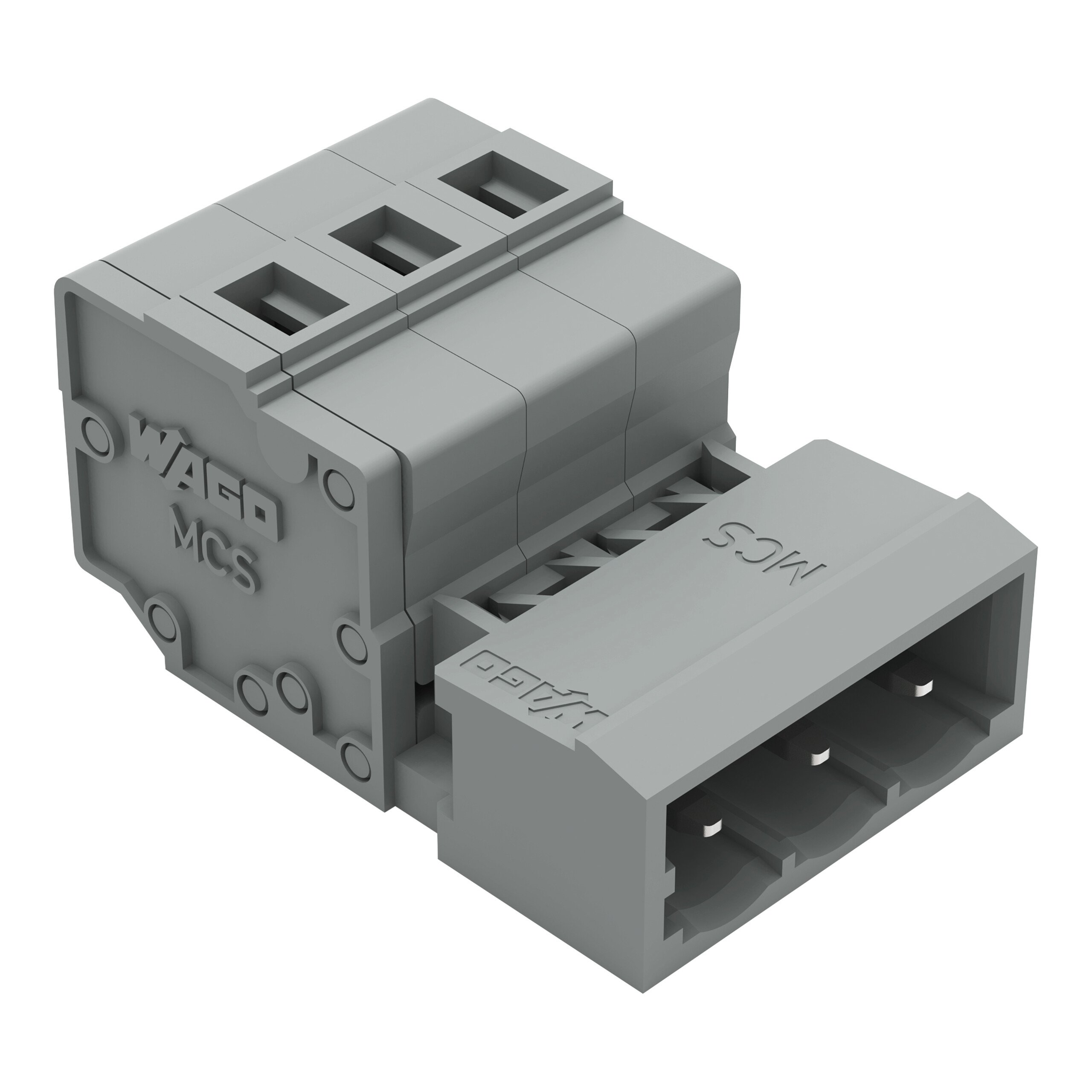 WAGO, 2.5mm Pitch, 231, 3 Way, Pluggable Terminal Block, Feed Through Plug, Cable Mount, Cage Clamp Termination,