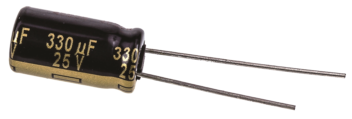 Panasonic 330μF Aluminium Electrolytic Capacitor 25V dc, Radial, Through Hole - EEUFM1E331L