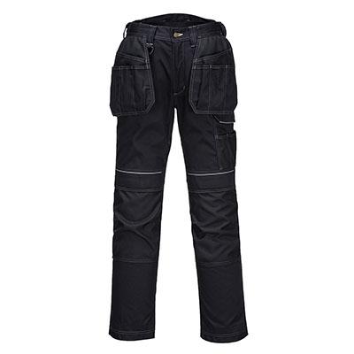 Portwest T602 Unisex's Black, Grey Cotton, Polyester Waist Size 32 in W