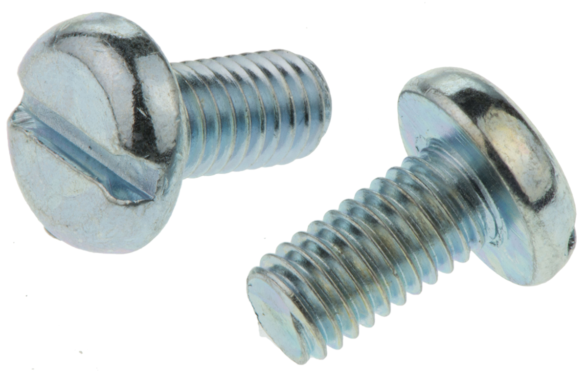 RS PRO Slot M5 Pan Steel Machine Screws DIN 85 x 10.0mm