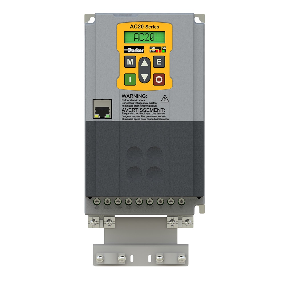 Parker Variable Speed Drive, 1.5 kW, 3 Phase, 380 → 480 V ac, 4 A, AC20 Series